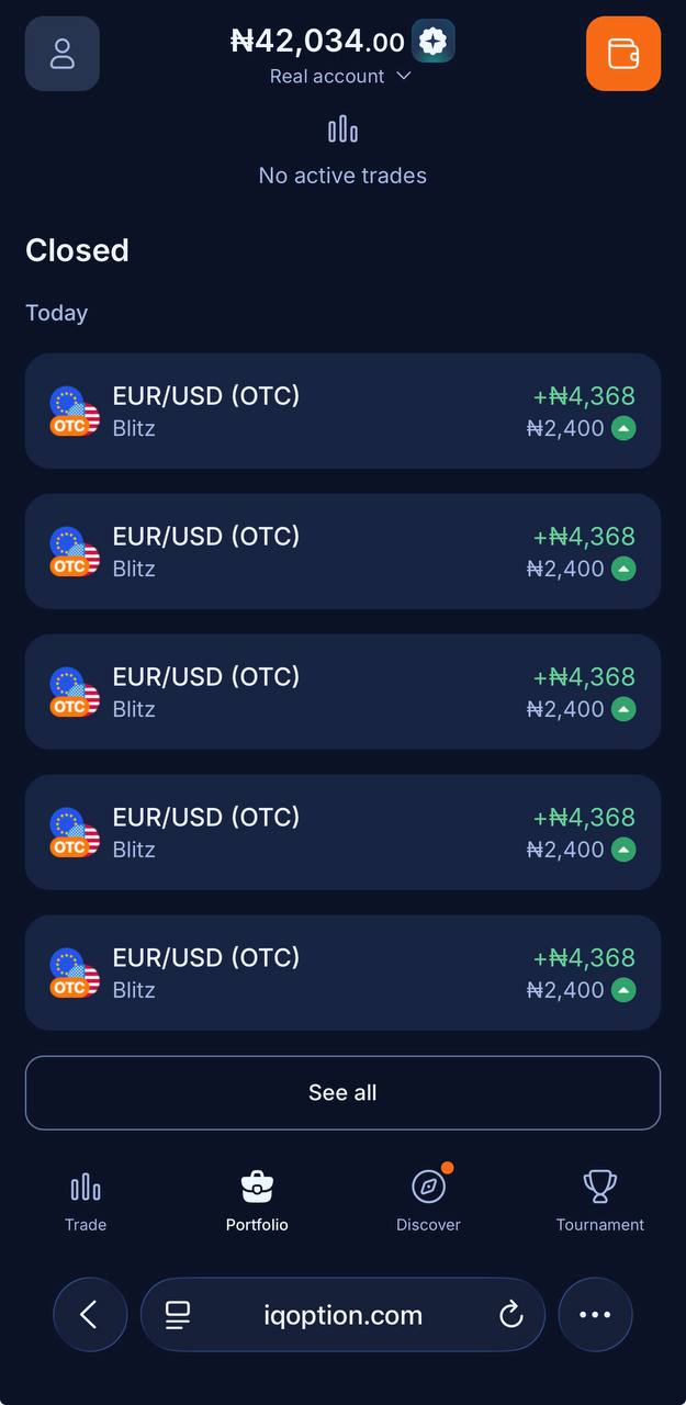 EUR/USD OTC winning results